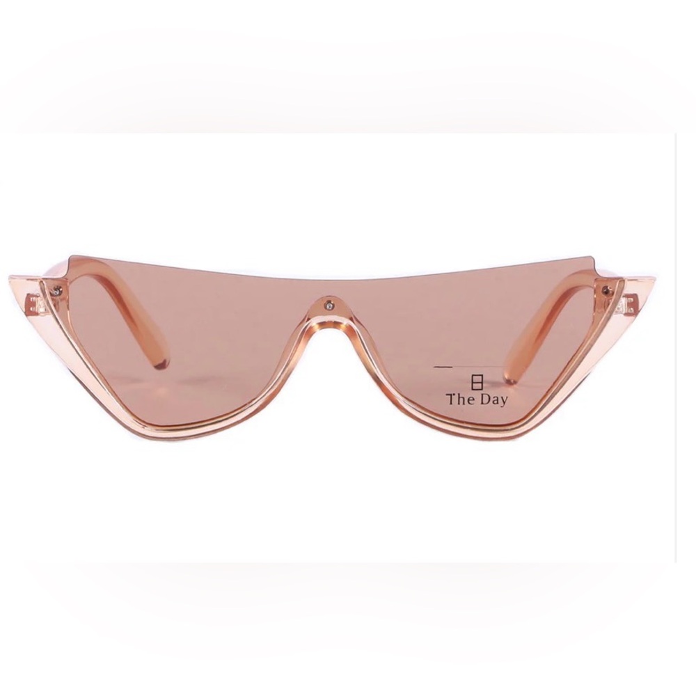 Women's Rimless Shield Sunglasses in Nude